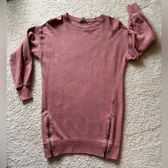 American Eagle Outfitters Tops - American Eagle Outfitters Dusty Rose Sweatshirt Dress Pullover Cottagecore
